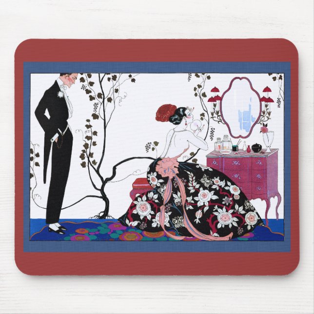 Tapis De Souris Une femme se prépare pour une fête (Devant)