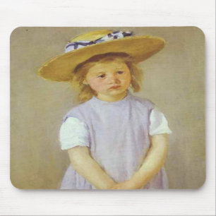 Tapis De Souris Une fille en Casquette de paille, Mary Cassatt Mou