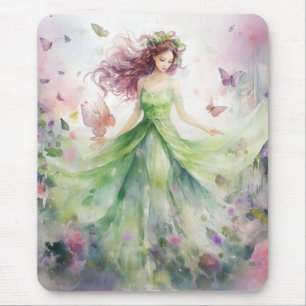 Tapis De Souris Une jolie fée printanière