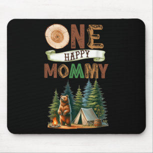 Tapis De Souris Une joyeuse campeuse maman pour son premier annive
