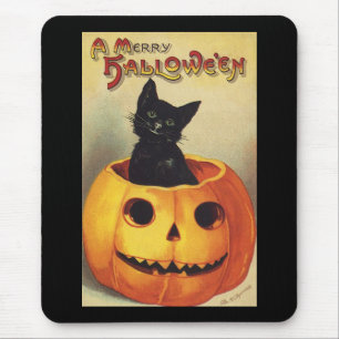 Tapis De Souris Une joyeuse Halloween par Ellen Clapsaddle, Chat V