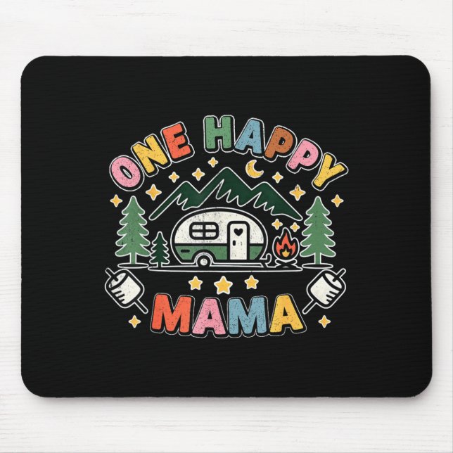 Tapis De Souris Une joyeuse maman campeuse premier anniversaire ca (Devant)