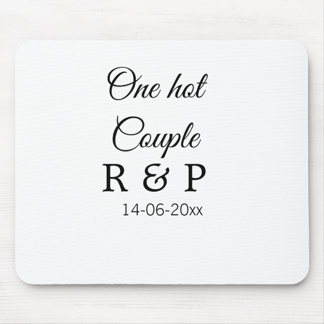 Tapis De Souris Une lettre initiale de nom de couple chaud date te (Devant)