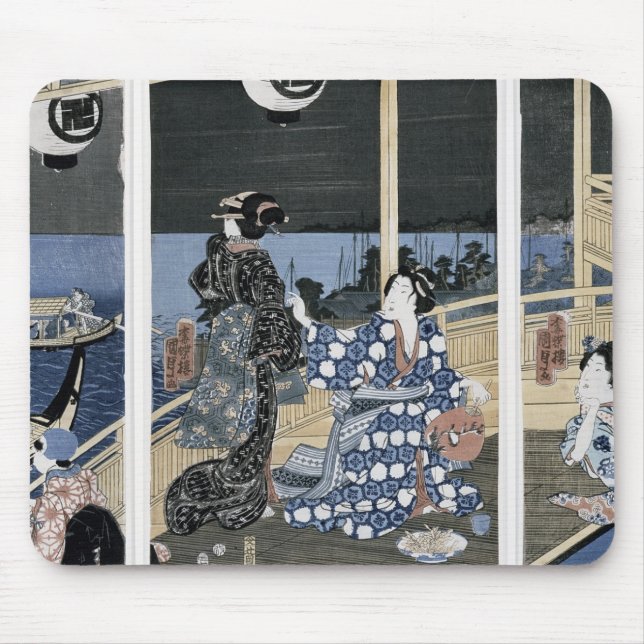 Tapis De Souris Une lune d'automne au-dessus de Fukagawa (Devant)