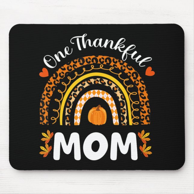 Tapis De Souris Une Maman Merci Thanksgiving Rainbow Fall Leopard (Devant)