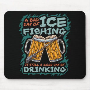 Tapis De Souris Une mauvaise journée de pêche sur glace humour drô