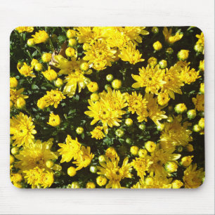 Tapis De Souris Une multitude de chrysanthèmes jaunes