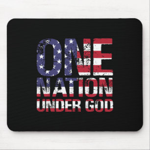 Tapis De Souris Une nation sous Dieu Drapeau 4 juillet Patriotique