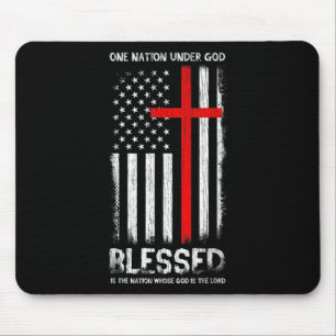 Tapis De Souris Une nation sous Dieu USA Patriot vétéran