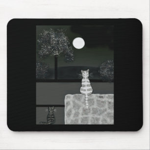 Tapis De Souris Une Nuit Sombre, Les Chats Sortent Sticker