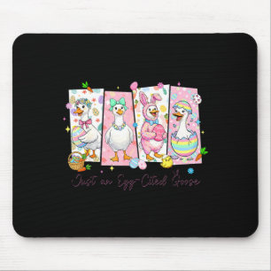 Tapis De Souris Une oie excitée par un œuf drôle pour les enfants 