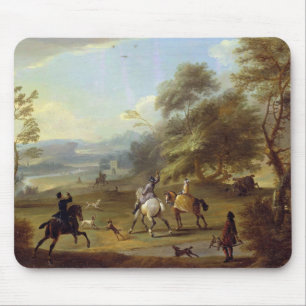 Tapis De Souris Une partie colportante, c.1690 (huile sur la