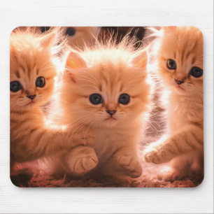 Tapis De Souris Une portée de chatons mignons sur ordinateur porta