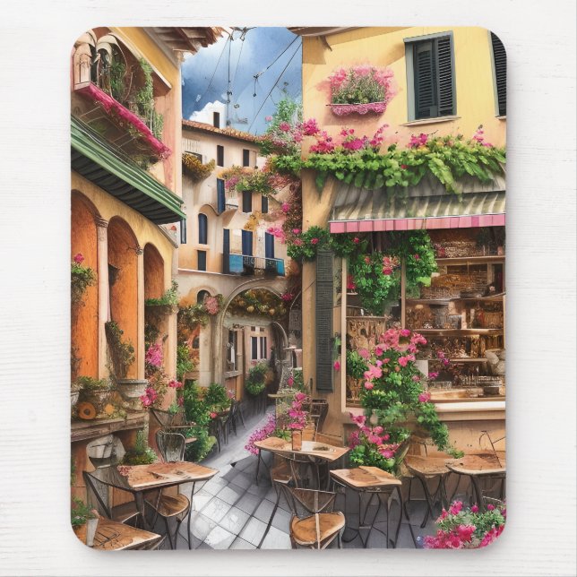 Tapis De Souris Une scène de rue italienne Série de conception d'é (Devant)