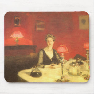 Tapis De Souris Une table à dîner la nuit par John Singer Sargent