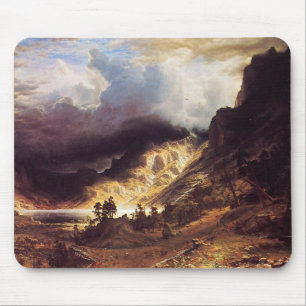 Tapis De Souris Une tempête dans les montagnes Rocheuses, Bierstad
