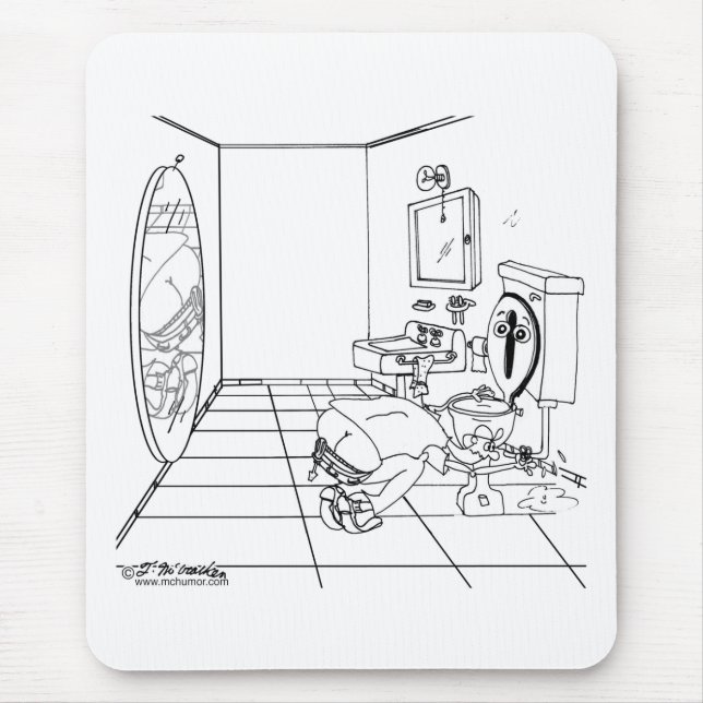 Tapis De Souris Une toilette embarrassée par une fente de bout (Devant)