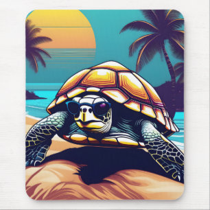 Tapis De Souris Une Tortue Portant Des Lunettes De Soleil