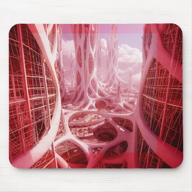 Tapis De Souris Une ville fractale futuriste (Devant)