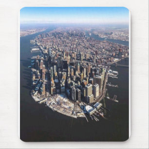 Tapis De Souris Une vue aérienne époustouflante de la ville de New