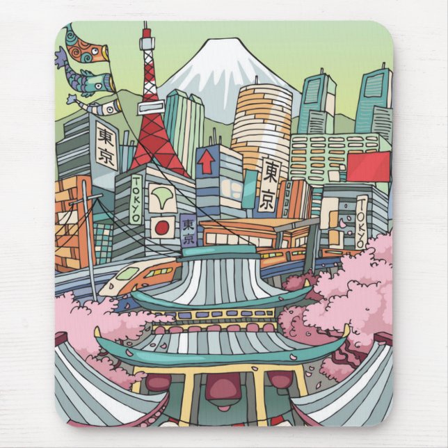 Tapis De Souris Une vue de Tokyo (Devant)