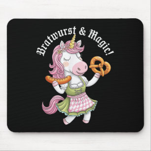 Tapis De Souris Unicorn allemande Drindl Bratwurst Magic Funny Kid