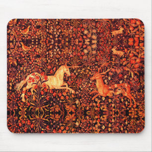 Tapis De Souris UNICORN ET CERFS, FLEURS, ANIMAUX FORESTIERS Flora