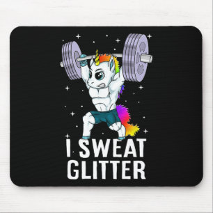 Tapis De Souris Unicorn I Sweat Parties scintillant Drôle Gym Exer