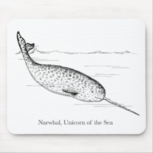 Tapis De Souris Unicorne de baleine de Narwhal de la mer