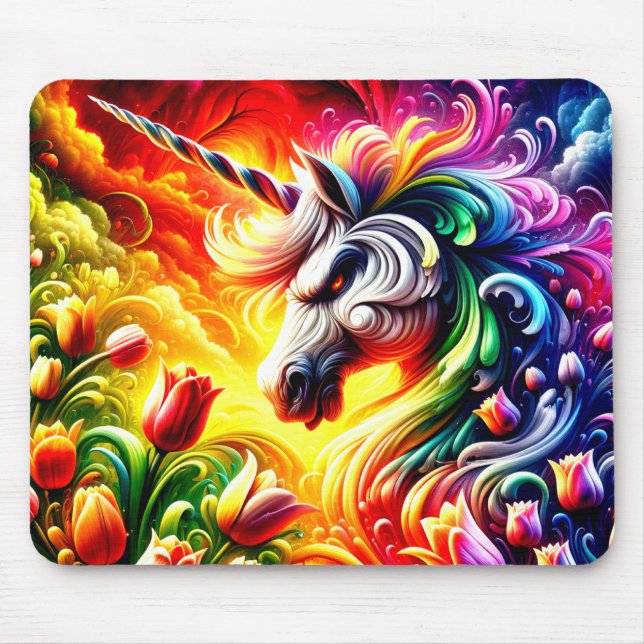 Tapis De Souris Unicorne en colère (Devant)