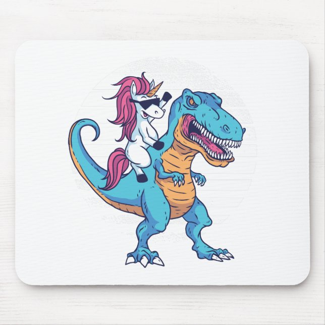 Tapis De Souris Unicorne et T-Rex (Devant)