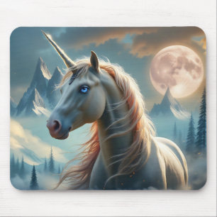Tapis De Souris Unicorne mystique dans les montagnes enchantées