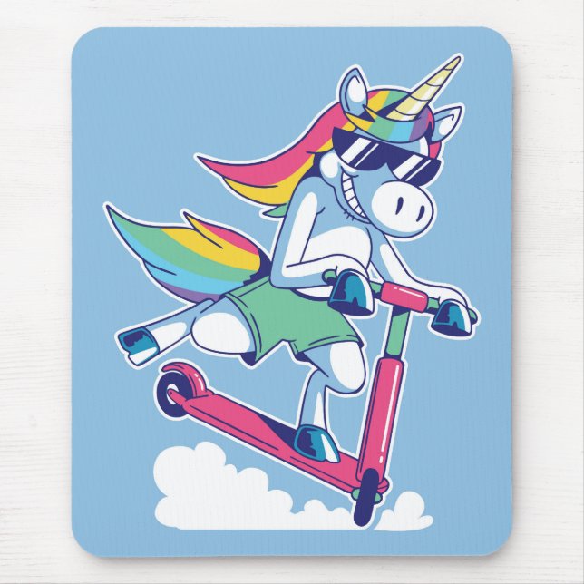 Tapis De Souris Unicorne sur un scooter (Devant)