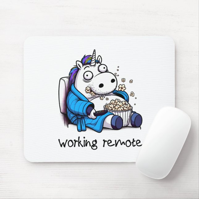 Tapis De Souris Unicorne Travailler à distance (Avec souris)