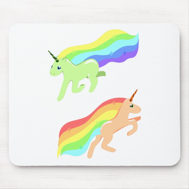 Tapis De Souris Unicornes arc-en-ciel (Devant)