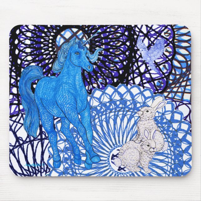Tapis De Souris Unicorns Love Rabbits (Devant)