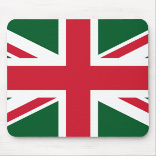 Tapis De Souris Union Jack de Noël ~ Rouge, Vert et Blanc