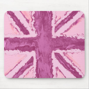 Tapis De Souris Union Jack Peint Royaume-Uni Art Plum