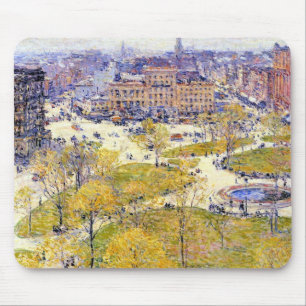 Tapis De Souris Union Square au printemps par Frederick Childe Has