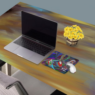 Tapis De Souris Unique Abstrait en marbre coloré Liquide Mousepad