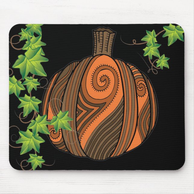 Tapis De Souris Unique Citrouille Abstrait Halloween Mousepad (Devant)