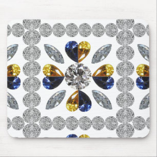 Tapis De Souris Unique Diamond Art, Yellow Blue in Heart