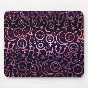 Tapis De Souris Univers Espace Planètes Planétaire Pailleté Violet