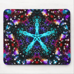 Tapis De Souris Univers Mandala Étoilé Fractal Coloré