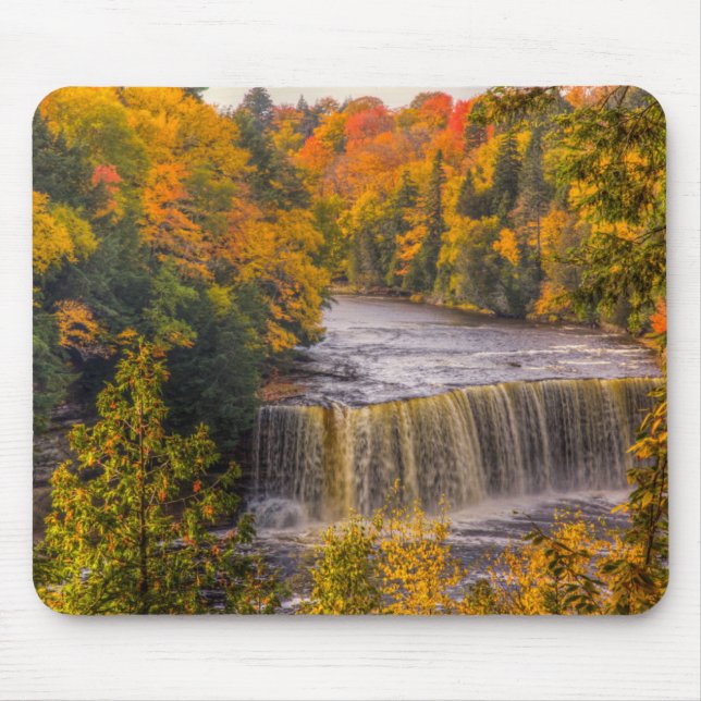 Tapis De Souris Upper Falls avec couleurs d'automne (Devant)