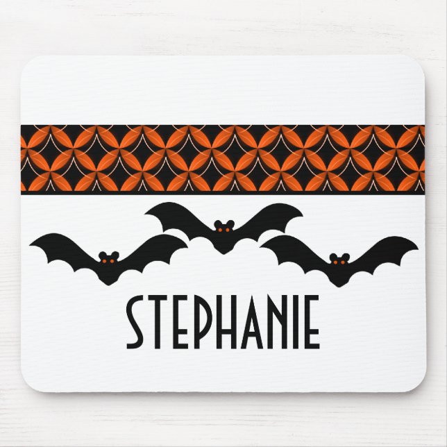 Tapis De Souris Uptown Glam Bats Halloween Mousepad (Devant)