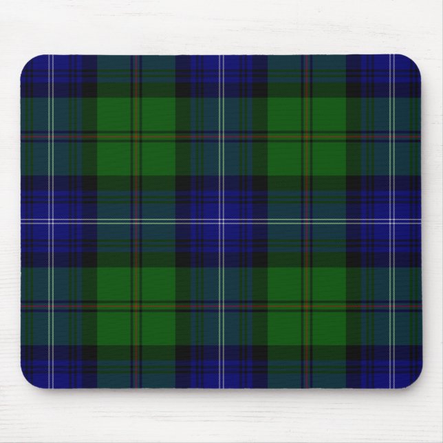 Tapis De Souris Urquhart tartan bleu vert plaid (Devant)