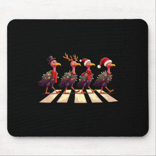 Tapis De Souris Urubu à Tête Rouges Traversant la Route à Noël