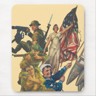 Tapis De Souris US WW1 propaganda poster mash-up