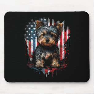 Tapis De Souris Usa 4 juillet patriotique américain Yorkshire Terr